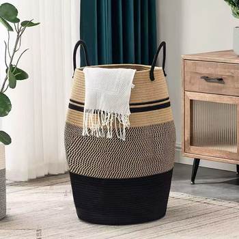 Amazon's Best-Selling Large Storage Basket for Clothes, Dirty Clothes Hamper, Household Daily Storage, Cotton Rope Storage Basket