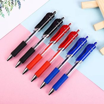 k35 Press Gel Pen 0.5mm Black Red Blue Refill Ballpoint Pen Conference Pen Sign Pen Student Learning Office