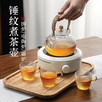 Hammered Glass Teapot for Home Use, High-Temperature Resistant, Suitable for Stove Brewing, 5 New Open Flame Water Boiler, Electric Ceramic Stove, Candle