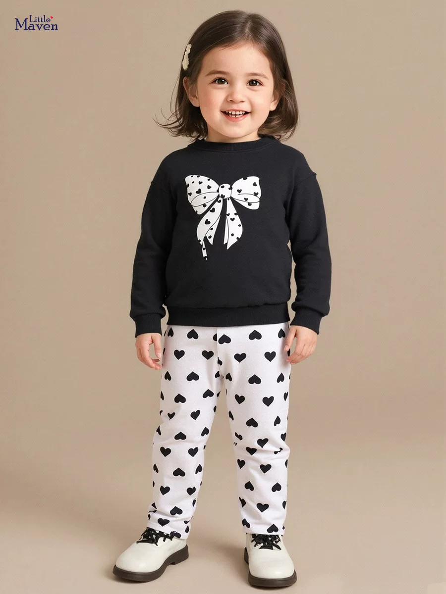 源头工厂秋季女童套装批发 风长袖宝宝童装 蝴蝶结儿童套装