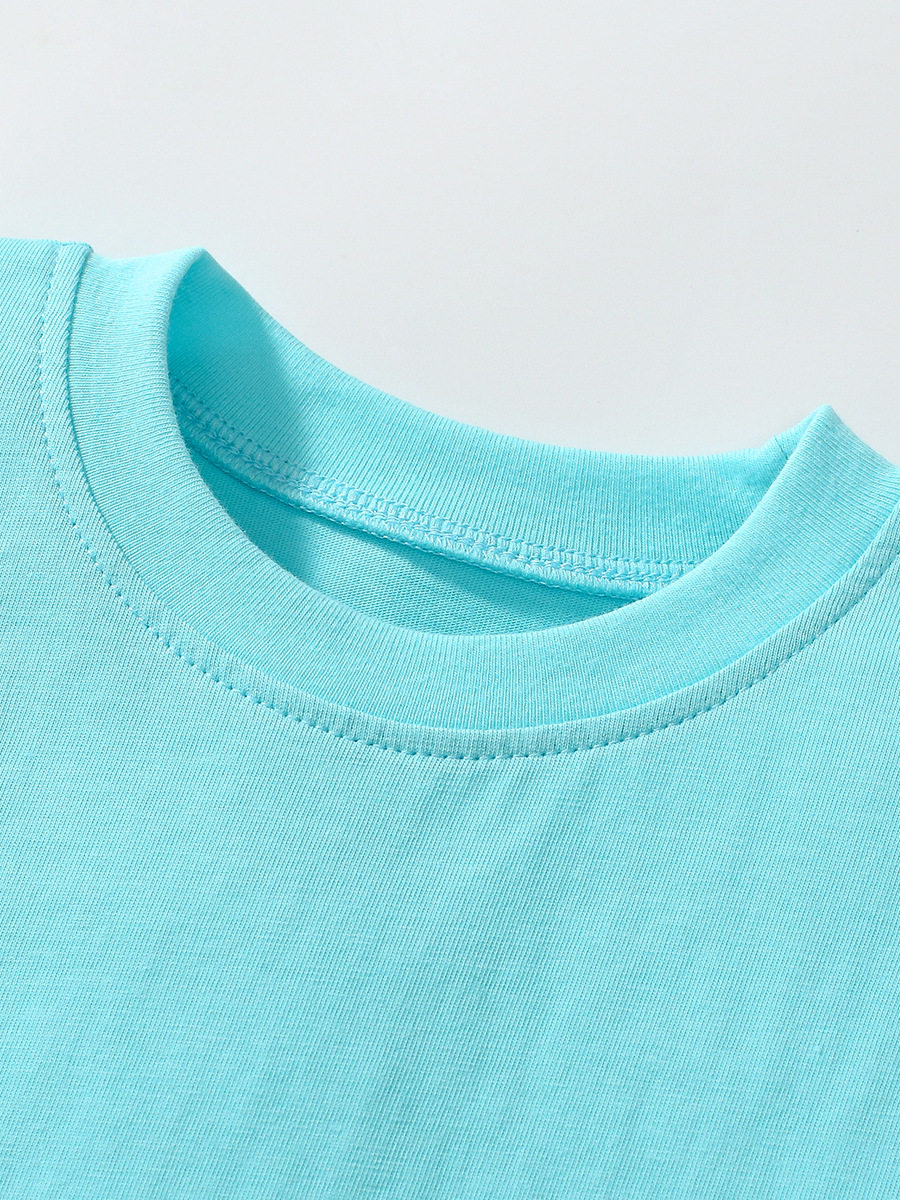 Girls' Cute Rainbow Short-Sleeve Dress, Summer Cotton Kids' Dress