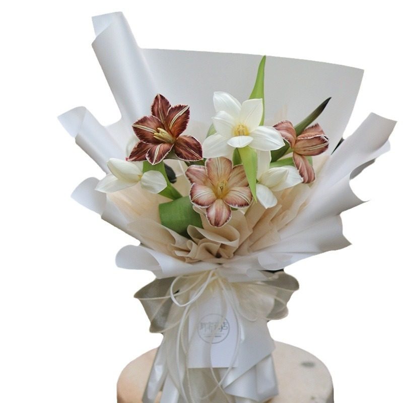 Flower Party Factory Wholesale Solid Color European-Style Elegant Wrapping Paper Bouquet Paper Gift Flower Shop Wrapping Paper Eco-Friendly Printing