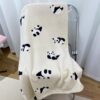 Soft fufu Cute Panda Peng Peng Warm Blanket | Thickened Autumn and Winter New Nap Warm Bed Sheet Milk Blanket