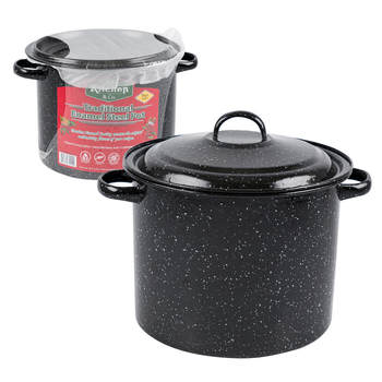 7.5Qt Enamel Pot Enamel Classy Black Amazon Hot Selling Enamel Pot Bbq Barbecue Grill Outdoor Camping Pot