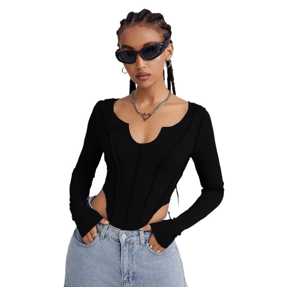 Womens Streetwear T Shirt Spring Summer Collection Fashionable Reverse Stitch Design Wholesale Available