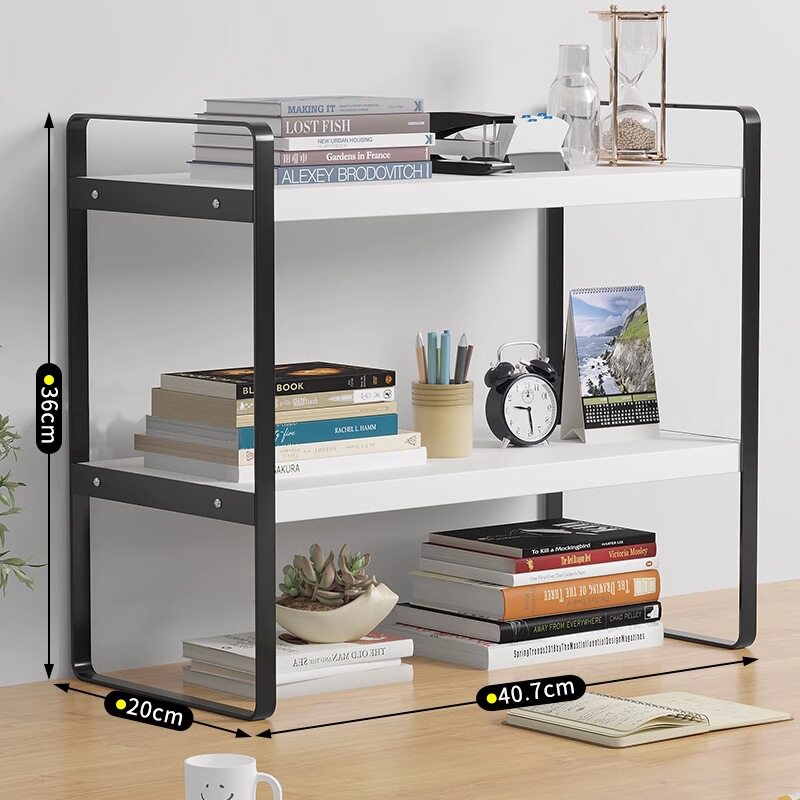 铁艺桌上书架学生宿舍收纳架子办公桌面置物架多层木置物架小书架