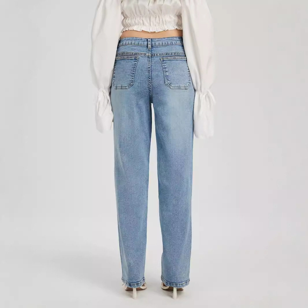High Waisted Straight Leg Jeans for Women Stretch Denim Casual Style Trendy Fashion Wholesale Available