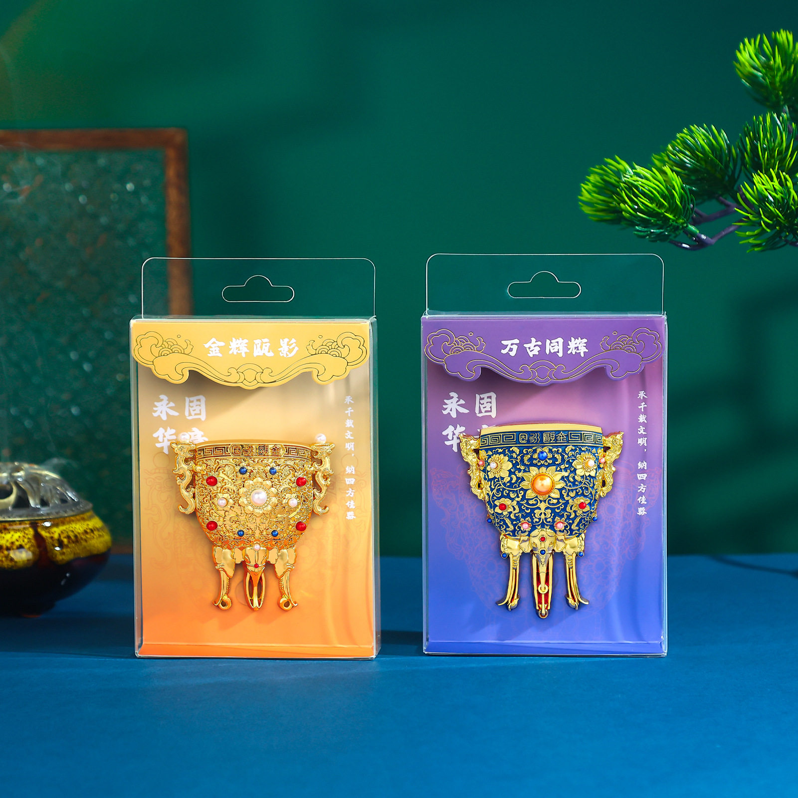 Manufacturer Customized Jinou Yonggu Cup Refrigerator Magnet Forbidden City Museum Travel Souvenir Classical Craft Gift Wholesale