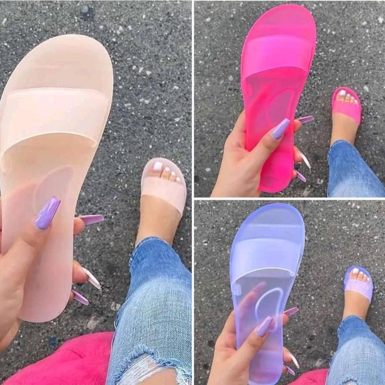 European and American foreign trade large size women's shoes 2022 independent station Amazon WISH Crystal Jelly sandals sandals slippers