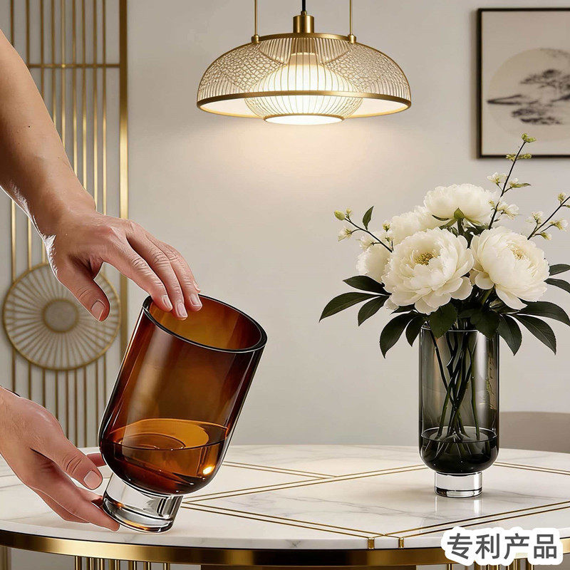 轻奢极简现代玻璃花瓶多款花器样板间售楼处软装家居饰品摆件装饰