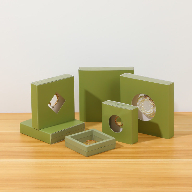 Jewelry Storage Box Pe Film Suspension Box Transparent Display Hand Necklace Ring Earrings Colorful Jewelry Gift Box