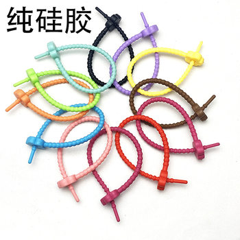 Manufacturer 210mm color silicone tie loose buckle self-locking tie strap diy handmade tie jewelry accessories