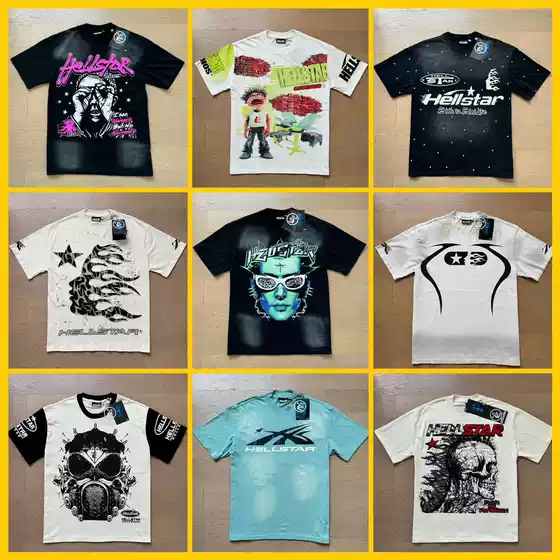 2024 Summer New American Trendy Brand Hell Star Men's and Women's Couple Wear Large Size Loose Pullover Short-Sleeved T-Shirt Tee