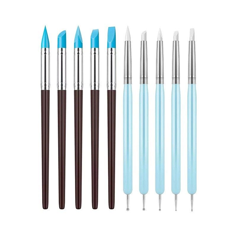 Factory wholesale log point drill pen 5 double head point ball pen indentation pen acrylic point flower pen nail pen suit