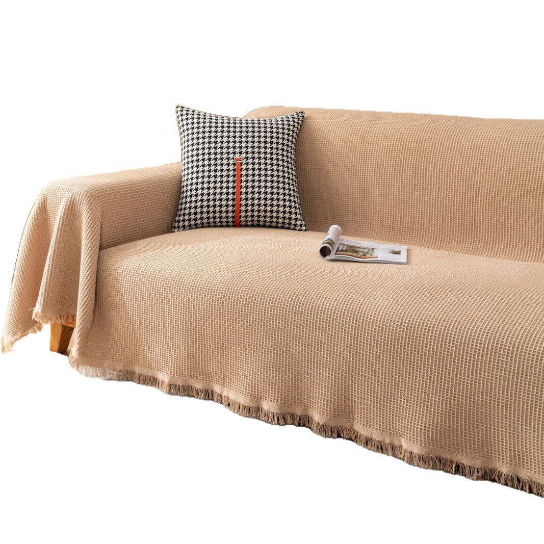 Nordic Khaki Sofa Throw Blanket, Sofa Cushion, Multi-Purpose Cover, Simple and Stylish Tablecloth, Camping Blanket, in Stock