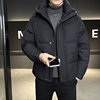 Fashion Trend Hooded down Jacket Men's 2025 Winter New Men's Simple Versatile Thickened Casual Coat Men