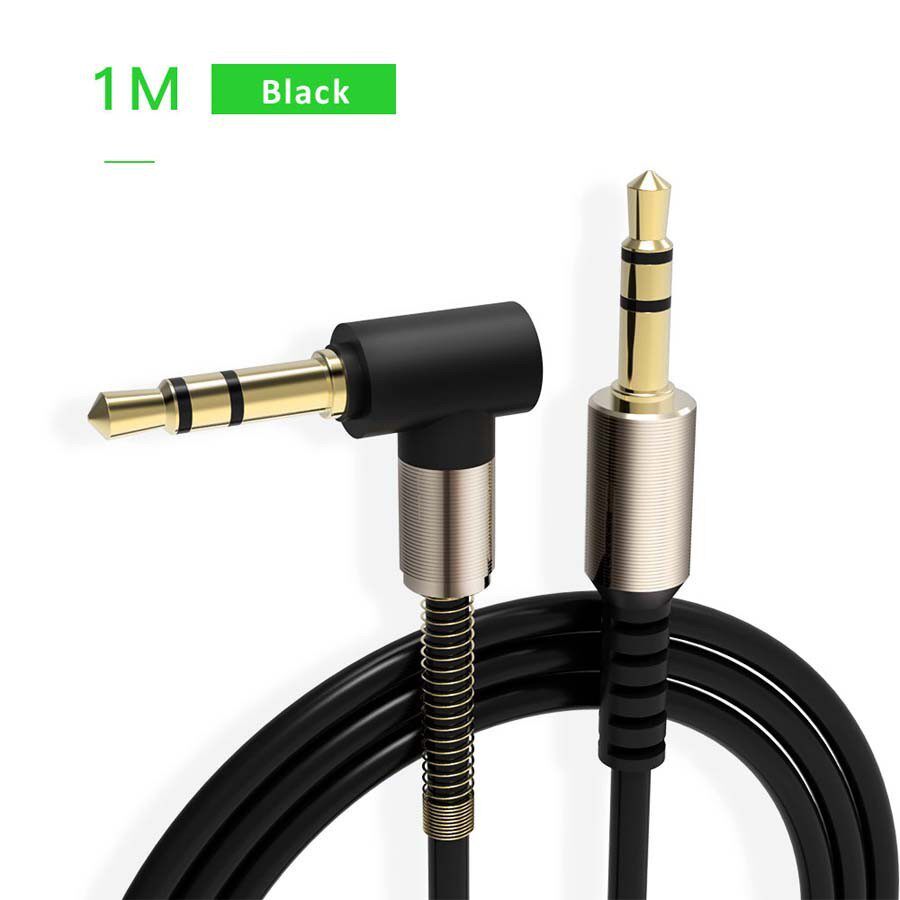 Car Aux Audio Cable Spring Elbow Double-Ended 3.5mm Male-To-Male Headset Mobile Phone Speaker Cable