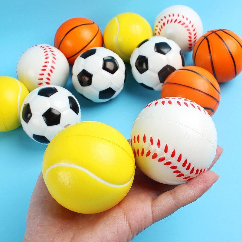 Children's Solid Foam Sponge Ball Bouncy Ball Basketball Football Toy Ball Stress Relief Bouncy Ball Wholesale