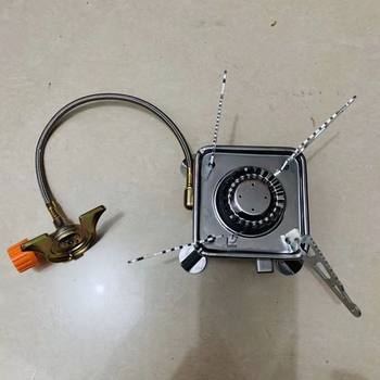 Outdoor Mini Square Stove Gas Stove Portable Folding Cassette Stove Camping Stove Cooking Utensils Butane Gas
