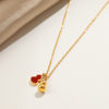 Light Luxury High-End Red Gourd Necklace, Retro Chinese Style Red Enamel Gourd Pendant, Super White Clavicle Chain Necklace