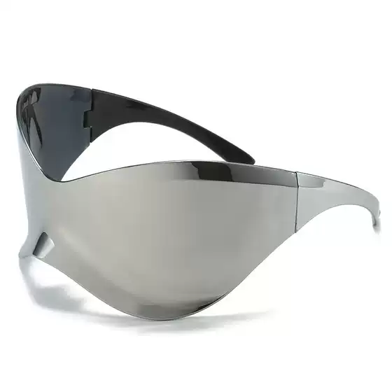 European and American Large-Frame Sunglasses for Women, Trendy Y2K Millennium Rimless Cycling Sunglasses for Men, Cross-Border Amazon Hot-Selling Items