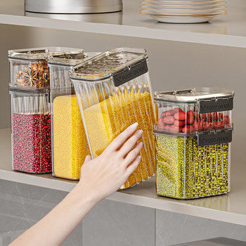 Sealed Cans of Grains, Food-Grade Materials, Transparent Plastic Cans, Kitchen Storage Boxes, Dry Goods, Tea Storage Cans