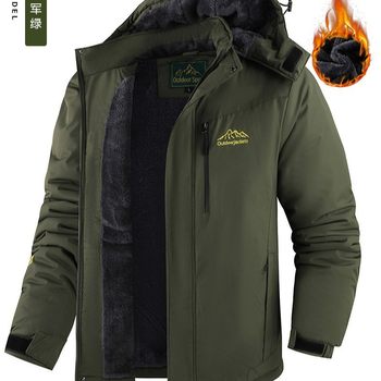 Cross-Border 7XL Export Large Size Jacket Winter Outdoor Fleece-Lined Thickeneded Windproof Warm Fishing Mountaineering Cycling Clothing Cotton
