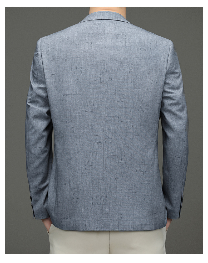 Áo blazer nam họa tiết kẻ caro dáng ôm phong cách Hàn Quốc — Caro Xám