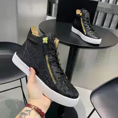 Men's Mid-Top Leather Casual Skate Shoes for Hair Stylists - Side Zipper, Lace-Up, Genuine Leather Ankle Boots, Autumn & Winter