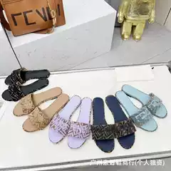 F Brand Foreign Trade European and American Big-Name Brands Middle East Russia Netherlands Embroidered Flat Slippers Women's Flat Sandals
