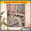 Customized Outdoor Camping Style Blanket Jacquard Oil Painting Tapestry Pet Kitten Sofa Towel Thread Blanket Home Nap Air Conditioning Cover Blanket