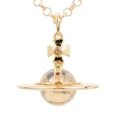 Large three-dimensional 20mm bead necklace-gold and white