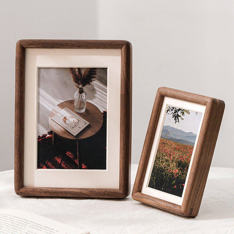 High-Grade Walnut Mortise and Tenon Photo Frame, Solid Wood Photo Frame, Wooden A4 Picture Frame, 10inch Ornaments, Photo Hanging on the Wall