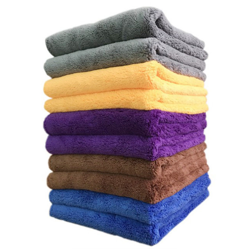 Coral Fleece Car Wash Towel, Cut-Edge Square Towel, Cross-Border Trade, Thickened, Absorbent Cleaning Cloth, Car Wiping Towel, Practical Cleaning Cloth