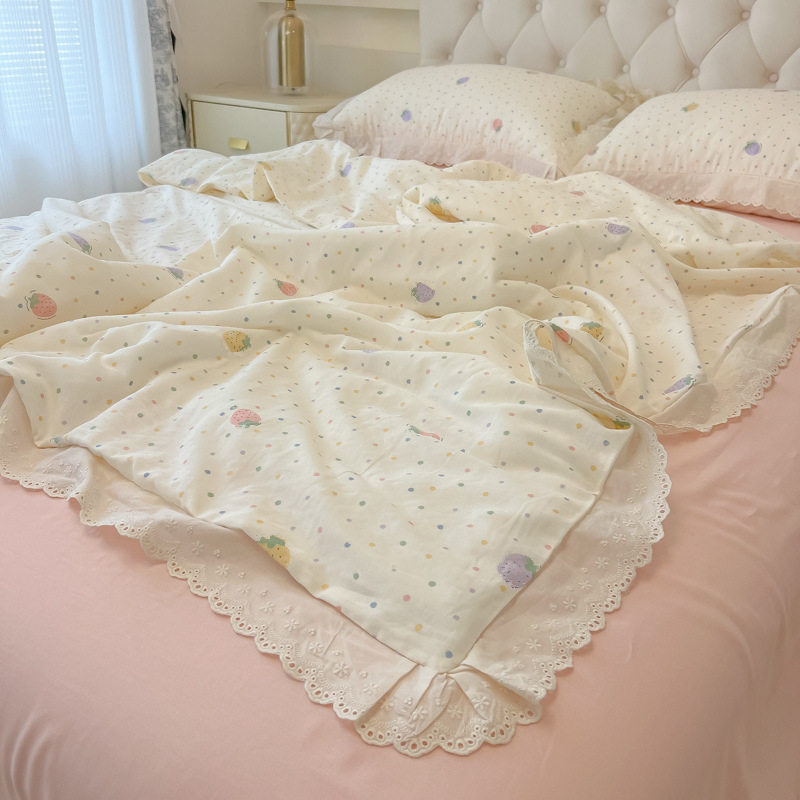 レースリトルレース～ラブストロベリー【スーパーソフトウォッシュコットン/柔らかく肌に優しい・毛玉になりにくい】