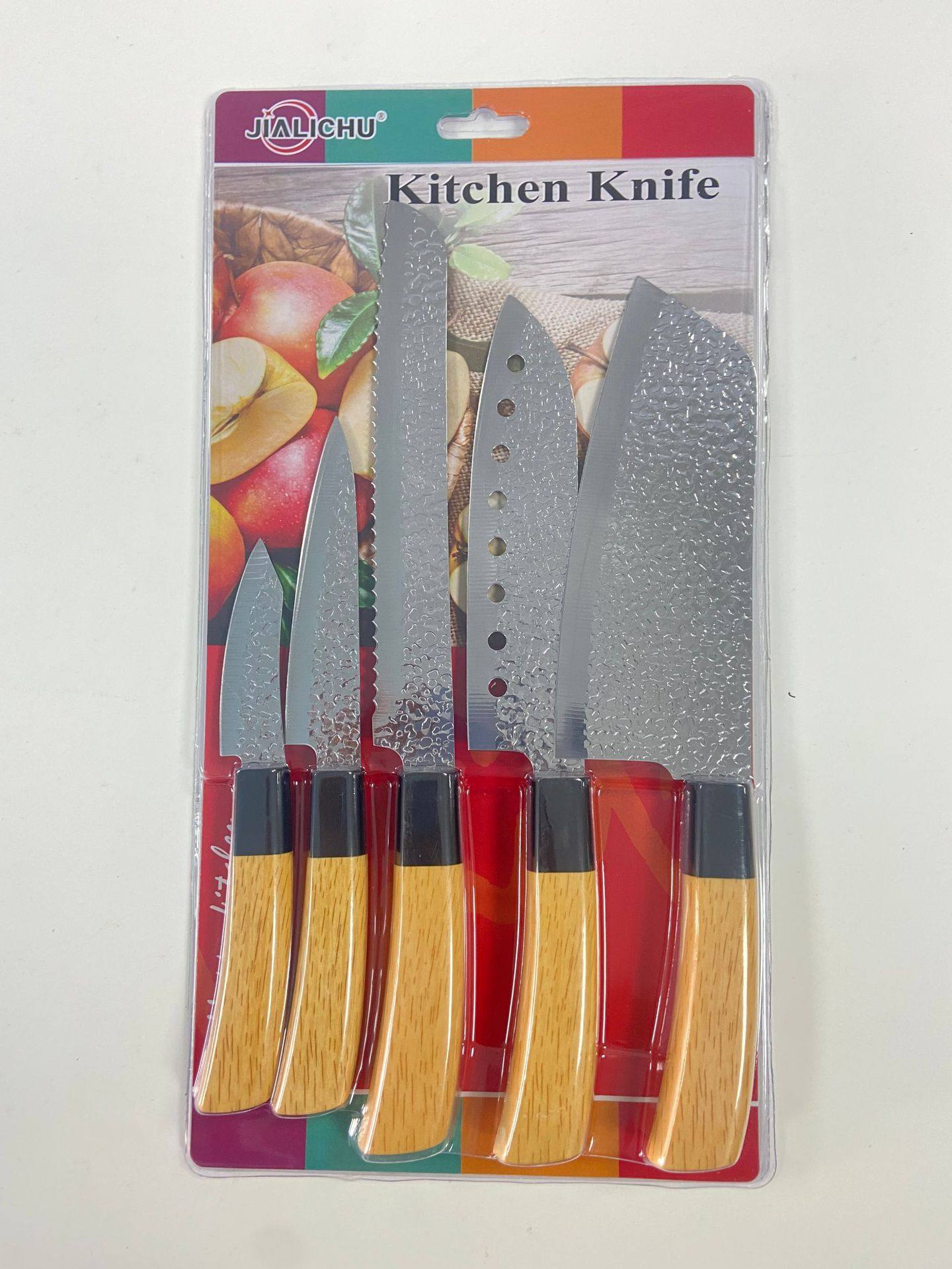 Factory Direct kitchen knife double-sided suction card packaging banana handle 5pc/3pc chef bread fruit knife