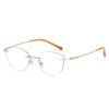 New Titanium Frame Cat-Eye Rimless Glasses 90808 Finely Carved Thin Edge Feminine White-Collar High-Sense Rimless Glasses Frame