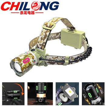 Outdoor White Laser Headlamp Camping Long Shot Led Camouflage Color Strip Camping Torch Rechargeable Head-Mounted Headlamp