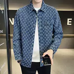 Men's Denim Jacket Shirt Collar 2023 Fall New Style Youth Turn-Down Collar Casual Coat