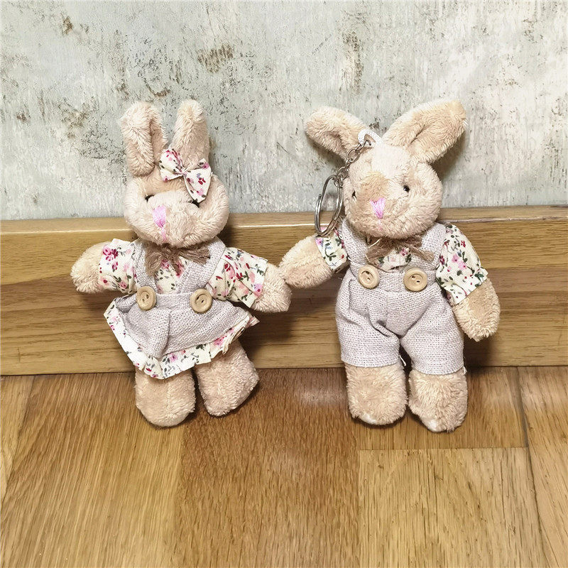 卡通钥匙麻衣小兔子玩偶书包挂件小熊包包挂饰可爱娃娃毛绒玩具