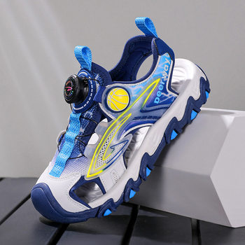 2025 Children's Sandals Summer Boys' Baotou Sandals Rubber Sole Button Shoes Girls' Beach Shoes Factory Direct Sales