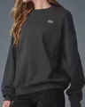 Round neck hoodie dark gray