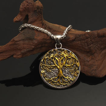 Explosive Vintage Viking Rune Tree of Life Pendant Necklace Viking Nordic Amulet Jewelry Accessories Wholesale Daifa
