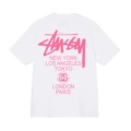 Pink lettering short sleeve white