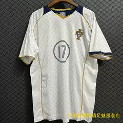 2004 Portugal Jersey Away No. 17 Football Ronaldo C Men's and Women's Summer Player Version Star Retro Style