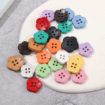 Color Plastic Flower Button Children's Clothes Coat Cartoon Fashion Cute Small Button Decorative Button Flower Button