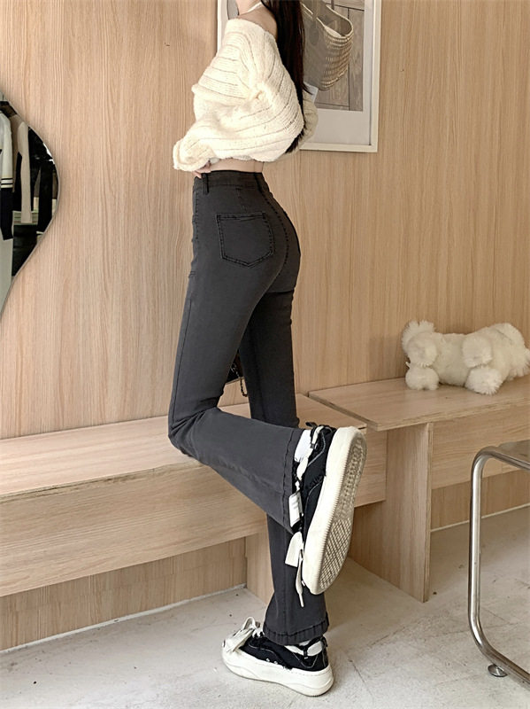 High Waisted Womens Denim Jeans Korean Style Straight Leg Casual Wide Leg Spring Wholesale Available