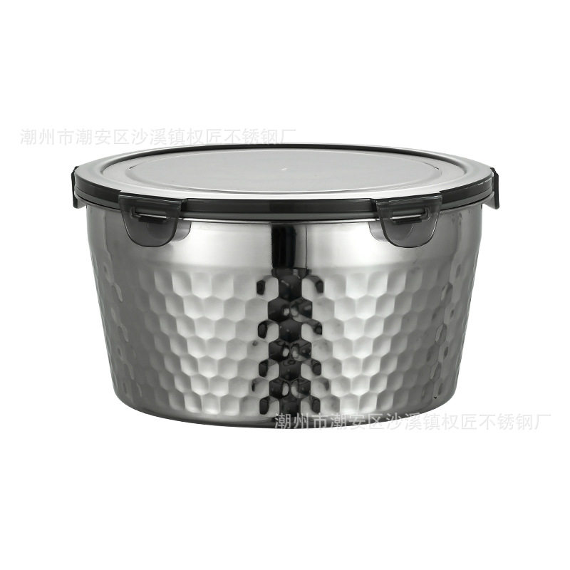 Crisper food grade stainless steel food storage box sealed 304 refrigerator frozen packing box crisper wholesale