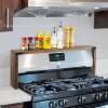 Wooden Kitchen Storage Rack Oven Stove Organizer Rack Seasoning Holder Vertical Solid Wood Storage Rack Kitchen Storage