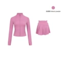 Velvet pink skirt short jacket suit